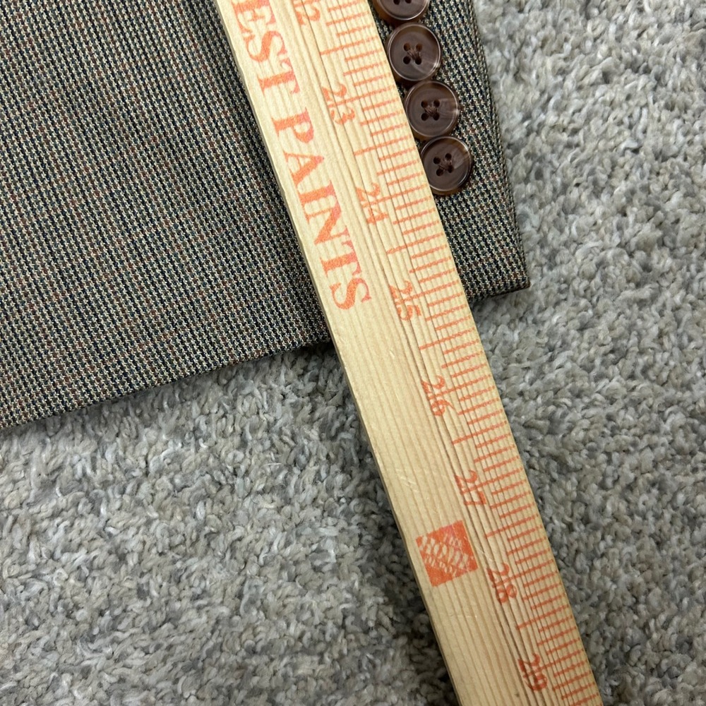 Lauren Ralph Lauren Blazer Sport Coat 44L Brown Silk Wool Micro Houndstooth - Picture 5 of 9